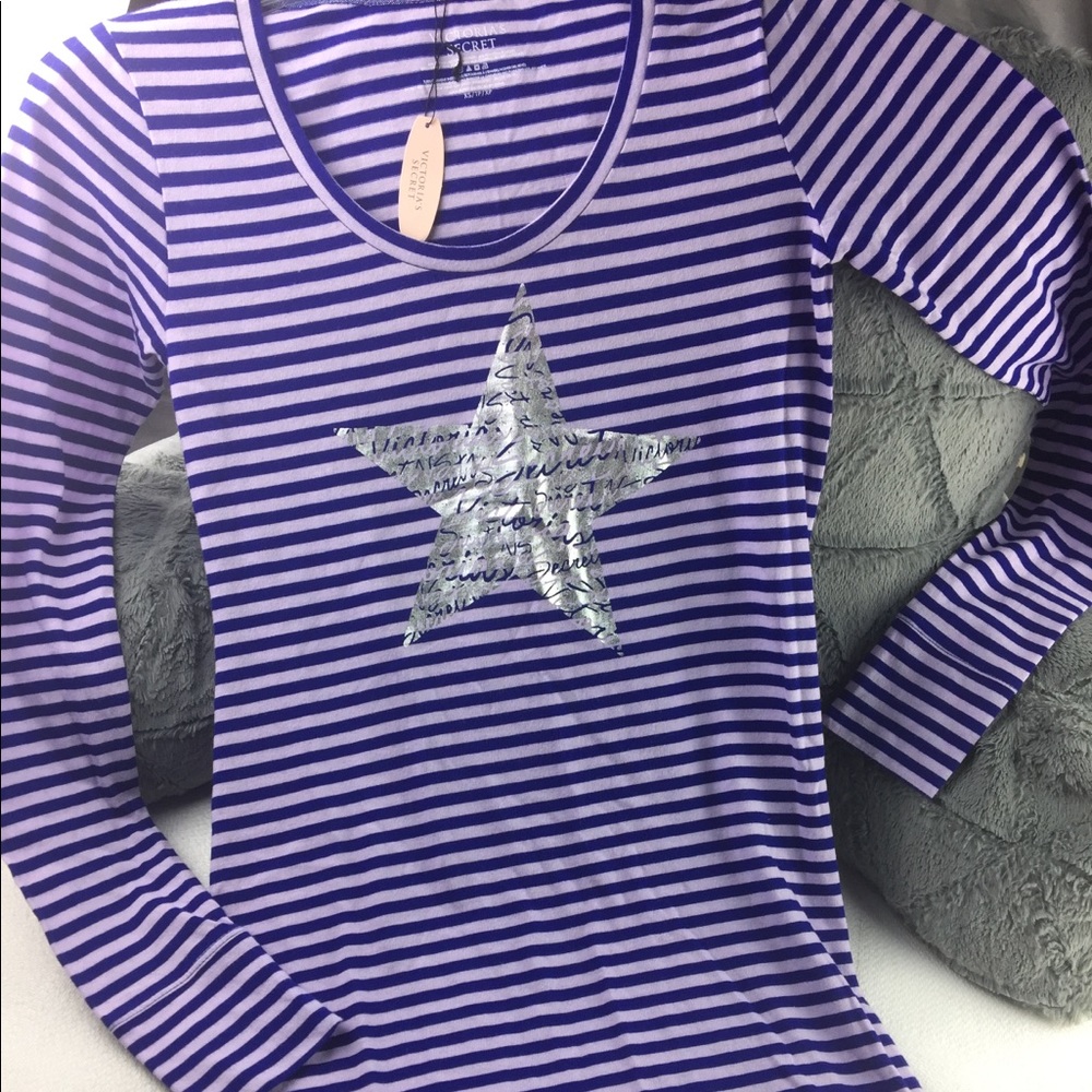 NWT Victoria’s Secret L/S Nightshirt XS purple A74